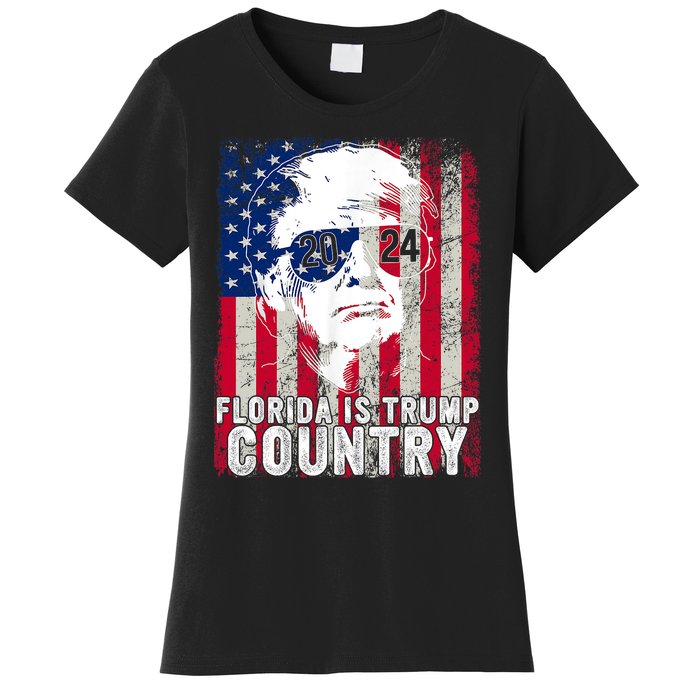 Trump 2024 Florida Trump Country American Flag Election Women's T-Shirt