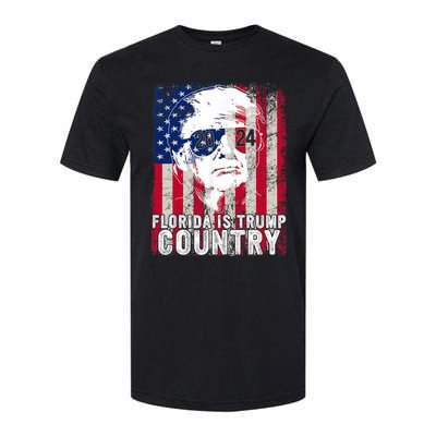 Trump 2024 Florida Trump Country American Flag Election Softstyle CVC T-Shirt