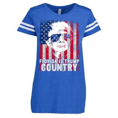 Trump 2024 Florida Trump Country American Flag Election Enza Ladies Jersey Football T-Shirt