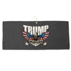 Trump 2024 Flag Take America Donald Trump Large Microfiber Waffle Golf Towel