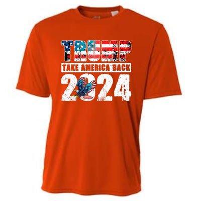 Trump 2024 Flag Take America Back 4th Of July Trump 2024 Cooling Performance Crew T-Shirt