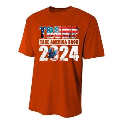 Trump 2024 Flag Take America Back 4th Of July Trump 2024 Performance Sprint T-Shirt