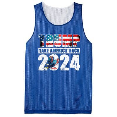 Trump 2024 Flag Take America Back 4th Of July Trump 2024 Mesh Reversible Basketball Jersey Tank