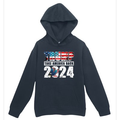 Trump 2024 Flag Take America Back 4th Of July Trump 2024 Urban Pullover Hoodie