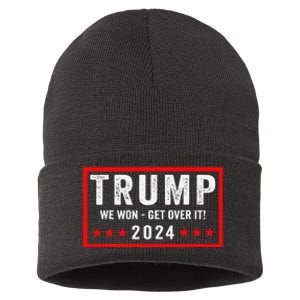 Trump 2024 Flag Victory J.D.Vance President 47 Trump Won Sustainable Knit Beanie