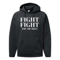 Trump 2024 Fight President Election Bold Design Performance Fleece Hoodie