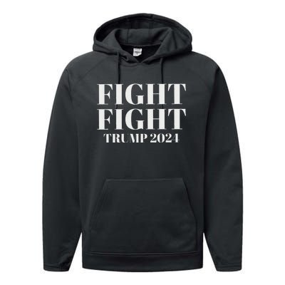 Trump 2024 Fight President Election Bold Design Performance Fleece Hoodie