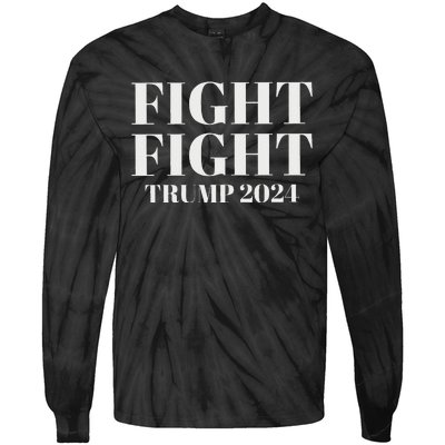 Trump 2024 Fight President Election Bold Design Tie-Dye Long Sleeve Shirt