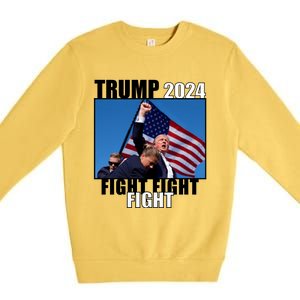 Trump 2024 Fight Fight Fight Assassination Attempt Fist Maga Premium Crewneck Sweatshirt