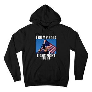 Trump 2024 Fight Fight Fight Assassination Attempt Fist Maga Hoodie