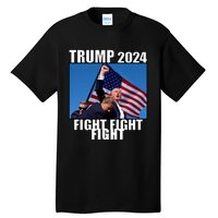 Trump 2024 Fight Fight Fight Assassination Attempt Fist Maga Tall T-Shirt