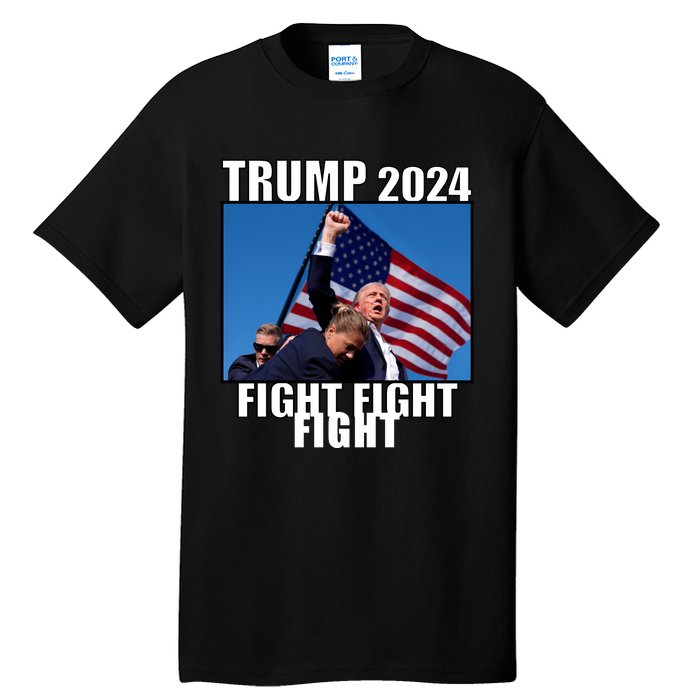 Trump 2024 Fight Fight Fight Assassination Attempt Fist Maga Tall T-Shirt