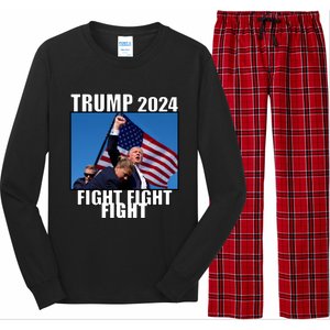 Trump 2024 Fight Fight Fight Assassination Attempt Fist Maga Long Sleeve Pajama Set