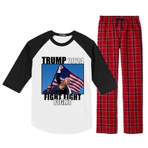 Trump 2024 Fight Fight Fight Assassination Attempt Fist Maga Raglan Sleeve Pajama Set