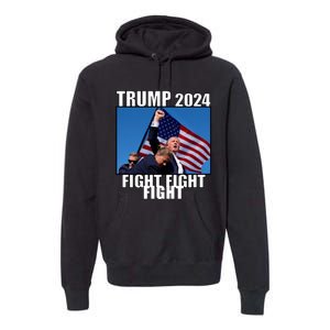 Trump 2024 Fight Fight Fight Assassination Attempt Fist Maga Premium Hoodie