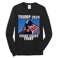 Trump 2024 Fight Fight Fight Assassination Attempt Fist Maga Tall Long Sleeve T-Shirt