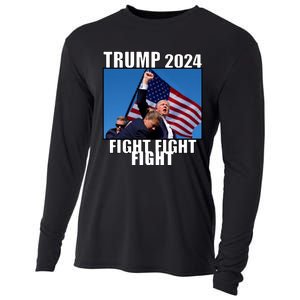 Trump 2024 Fight Fight Fight Assassination Attempt Fist Maga Cooling Performance Long Sleeve Crew