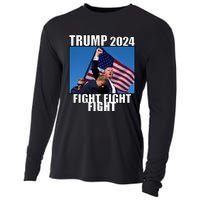 Trump 2024 Fight Fight Fight Assassination Attempt Fist Maga Cooling Performance Long Sleeve Crew