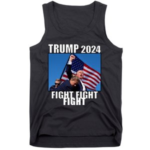 Trump 2024 Fight Fight Fight Assassination Attempt Fist Maga Tank Top