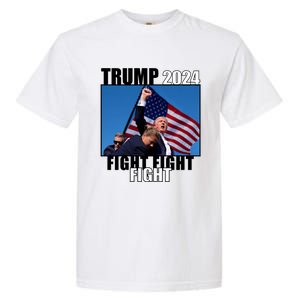 Trump 2024 Fight Fight Fight Assassination Attempt Fist Maga Garment-Dyed Heavyweight T-Shirt