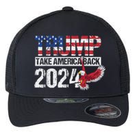 Trump 2024 Flag Take America Back 4th Of July Trump 2024 Flexfit Unipanel Trucker Cap