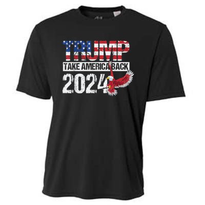 Trump 2024 Flag Take America Back 4th Of July Trump 2024 Cooling Performance Crew T-Shirt