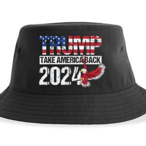 Trump 2024 Flag Take America Back 4th Of July Trump 2024 Sustainable Bucket Hat