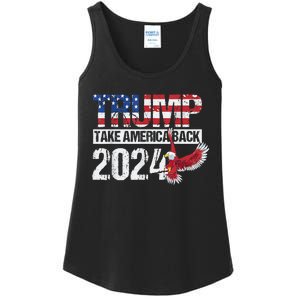 Trump 2024 Flag Take America Back 4th Of July Trump 2024 Ladies Essential Tank