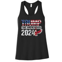 Trump 2024 Flag Take America Back 4th Of July Trump 2024 Women's Racerback Tank