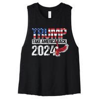 Trump 2024 Flag Take America Back 4th Of July Trump 2024 Women's Racerback Cropped Tank