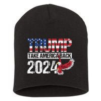 Trump 2024 Flag Take America Back 4th Of July Trump 2024 Short Acrylic Beanie