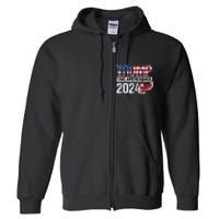 Trump 2024 Flag Take America Back 4th Of July Trump 2024 Full Zip Hoodie