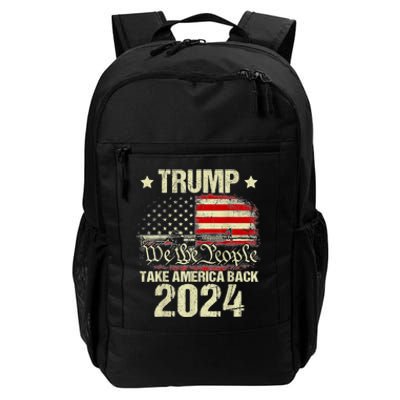 Trump 2024 Flag Take America Back 4th Of July Trump 2024 Daily Commute Backpack