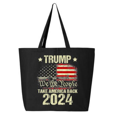 Trump 2024 Flag Take America Back 4th Of July Trump 2024 25L Jumbo Tote