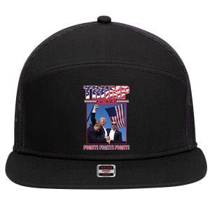 Trump 2024 Fight Fight Fight 7 Panel Mesh Trucker Snapback Hat