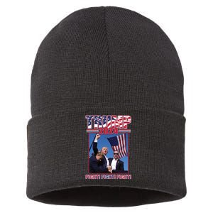 Trump 2024 Fight Fight Fight Sustainable Knit Beanie