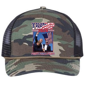 Trump 2024 Fight Fight Fight Retro Rope Trucker Hat Cap