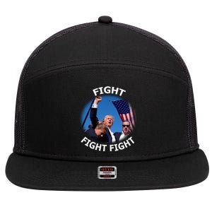 Trump 2024 Fight Fight Fight Fist Assassation Attempt Antiliberal 7 Panel Mesh Trucker Snapback Hat