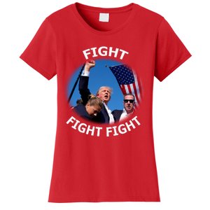 Trump 2024 Fight Fight Fight Fist Assassation Attempt Antiliberal Women's T-Shirt