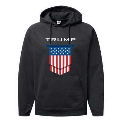 Trump 2024 Flag Take America Back Performance Fleece Hoodie