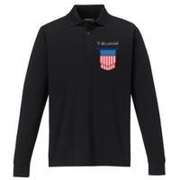 Trump 2024 Flag Take America Back Performance Long Sleeve Polo