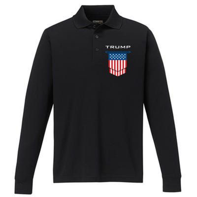 Trump 2024 Flag Take America Back Performance Long Sleeve Polo