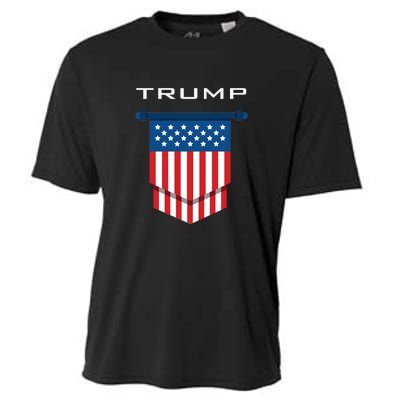 Trump 2024 Flag Take America Back Cooling Performance Crew T-Shirt