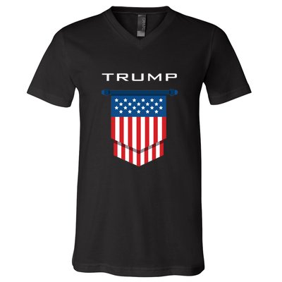 Trump 2024 Flag Take America Back V-Neck T-Shirt