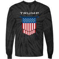 Trump 2024 Flag Take America Back Tie-Dye Long Sleeve Shirt