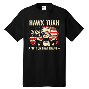 Trump 2024 Flag Funny Hawk Tush Middle Finger 24 Vote Trump Tank Top Tall T-Shirt