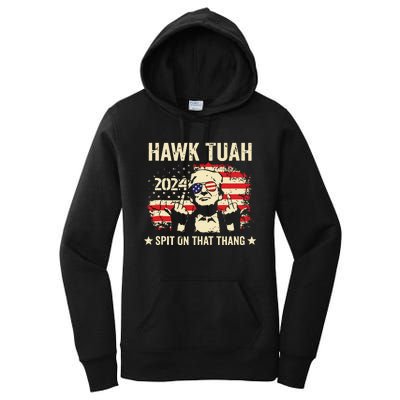 Trump 2024 Flag Funny Hawk Tush Middle Finger 24 Vote Trump Tank Top Women's Pullover Hoodie