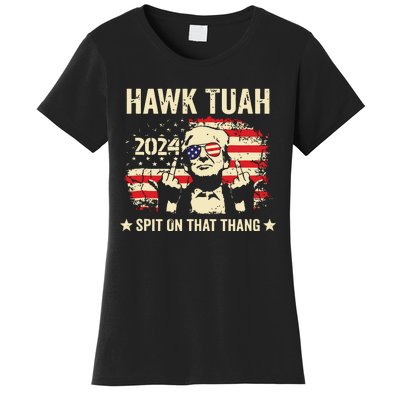 Trump 2024 Flag Funny Hawk Tush Middle Finger 24 Vote Trump Tank Top Women's T-Shirt