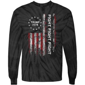 Trump 2024 Fight Fight Fight Trump President Election 2024 Tie-Dye Long Sleeve Shirt