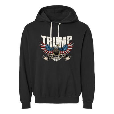 Trump 2024 Flag Take America Back Women Donald Trump Garment-Dyed Fleece Hoodie